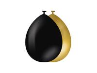 Ballonnen goud en zwart 10 stuks