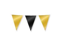 Party Flag Foil Gold and black