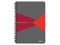 Notitieboek Leitz Office A5 lijn 180 pagina's 80gr grijs rood