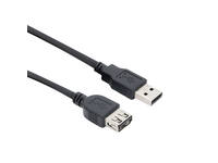 Kabel ACT USB 2.0 A male - USB A female zwart 0.5 meter