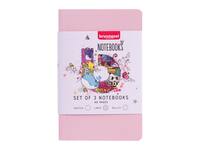 Notitieboek Bruynzeel Teens A6 set à 3 glitterkleuren