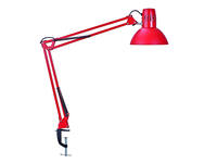 Bureaulamp MAUL Study met tafelklem incl.LED E27 lamp rood