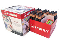 Whiteboardpotlood STABILO MARKdry incl 2 slijpers zwart classpack 30st