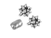 Cadeaulint Polyband en 2 rozetten zilver