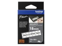 Labeltape Brother P-touch TZe-SE4 veiligheidstape 18mm zwart op wit