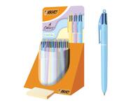 4-Kleuren balpen Bic pastel assorti display à 30 stuks