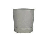 Plantenpot Mica Coco met schotel rond hoogte 23,5 Ø22,5 cm grijs
