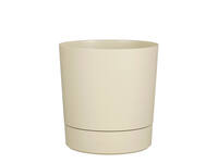 Plantenpot Mica Coco met schotel rond hoogte 23,5 Ø22,5 cm beige