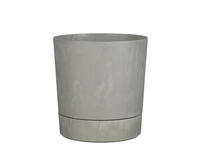 Plantenpot Mica Coco met schotel rond hoogte 29,5 Ø28 cm grijs