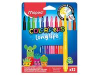 Viltstift Maped Color'Peps Long Life 2.0 set à 12 stuks assorti
