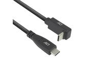 Kabel ACT USB-C standaard naar USB-C hoek boven/beneden 10Gbps 1m