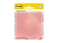 Memoblok Post-it 3M 73x73mm Transparant roze