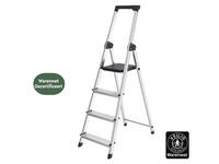 Huishoudtrap BRASQ 4 treden aluminium SLA400 zilver