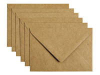 Envelop Papicolor C6 114x162mm kraft bruin pak à 6 stuks