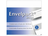 Dubbele kaart Papyrus Envelpack Design vierkant 130x130mm wit 894466 set van 10