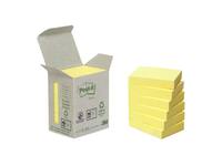 Memoblok Post-it 653-1B recycled 38x51mm canary yellow 6 stuks
