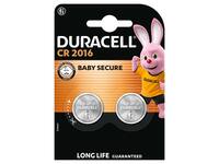 Batterij Duracell knoopcel 2xCR2016 lithium Ø20mm 3V-90mAh