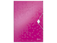 Elastomap Leitz WOW A4 3 kleppen PP roze
