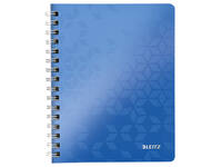 Notitieboek Leitz WOW A5 spiraal 160 pagina's lijn blauw