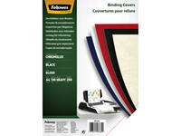 Voorblad Fellowes A4 Chromolux 250gr zwart 100 stuks
