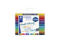 Brushpen Staedtler 3004 lettering duo 0.5-6mm  blister à 12st ass
