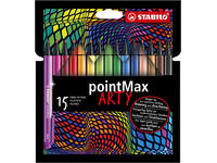 Viltstift STABILO pointMax 488/15 Arty medium assorti etui 15 stuks