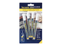 Krijtstift Securit SMA-100 rond wit 1-2mm blister à 4 stuks
