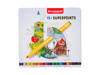 Viltstift Bruynzeel Creatives Superpoints assorti blik à 15 stuks
