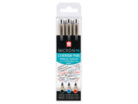 Fineliner Sakura Pigma Micron 0.4mm blister à 3 stuks assorti