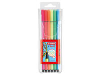 Viltstift STABILO Pen 68 medium fluor assorti etui à 6 stuks