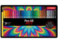 Viltstift STABILO Pen 68/30 Arty medium assorti blik à 30 stuks