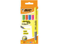 Markeerstift Bic grip assorti etui à 5 stuks