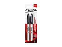 Viltstift Sharpie rond fijn zwart blister à 2 stuks