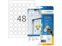 Etiket HERMA 4571 30mm rond folie wit 960 stuks