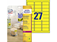 Etiket Avery L6004-25 63.5x29.6 neon geel 675 stuks