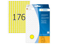 Etiket HERMA 2211 rond 8mm geel 5632 stuks