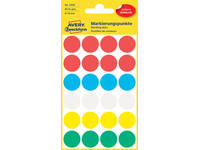 Etiket Avery 3089 rond 18mm assorti 96 stuks