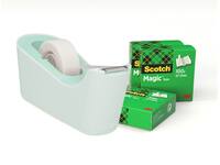 Plakbandhouder Scotch C18 mint + 4 rollen magic tape 19mmx33m