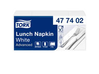 Lunchservet Tork Advanced 1/8 vouw 2-laags 328x325mm 200 vel wit 477402