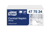 Cocktailservet Tork Advanced 1/4 vouw 2-laags 238x238mm 200 vel wit 477534