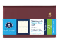 Agenda 2027 Ryam Compact Suprema 7dagen/2pagina's ringplastic bordeaux