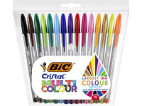 Balpen Bic Cristal large multicolour assorti 15 stuks