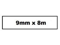 Labeltape Quantore TZe-221 9mmx8m zwart op wit