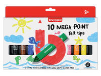 Viltstift Bruynzeel Kids Mega Point assorti 10 stuks