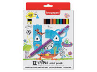 Kleurpotloden Bruynzeel Kids Triple assorti 12 stuks