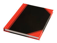 Notitieboek Bantex zwart/rood A6 lijn 70gr 96vel