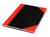 Notitieboek Bantex zwart/rood A4 lijn 70gr 96vel