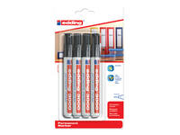 Viltstift edding 3000 rond 1.5-3mm zwart blister à 4 stuks