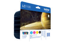 Inktcartridge Brother LC-1100VALBP zwart + 3 kleuren