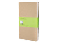 Schrift Moleskine 130x210mm blanco 160 pagina's 70gr kraft set à 3 stuks
